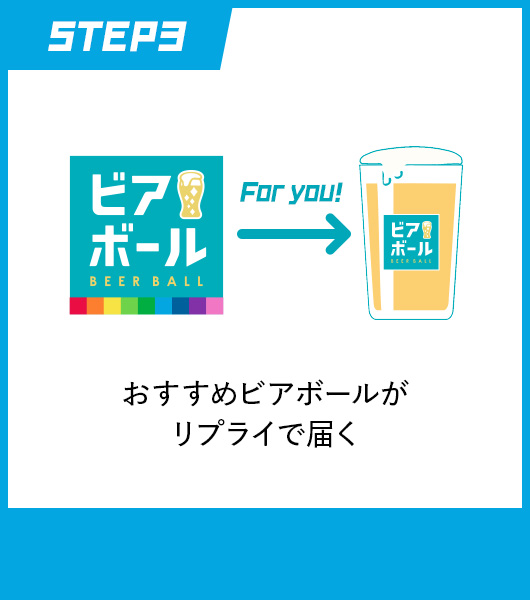 STEP3 For you! おすすめビアボールがリプライで届く