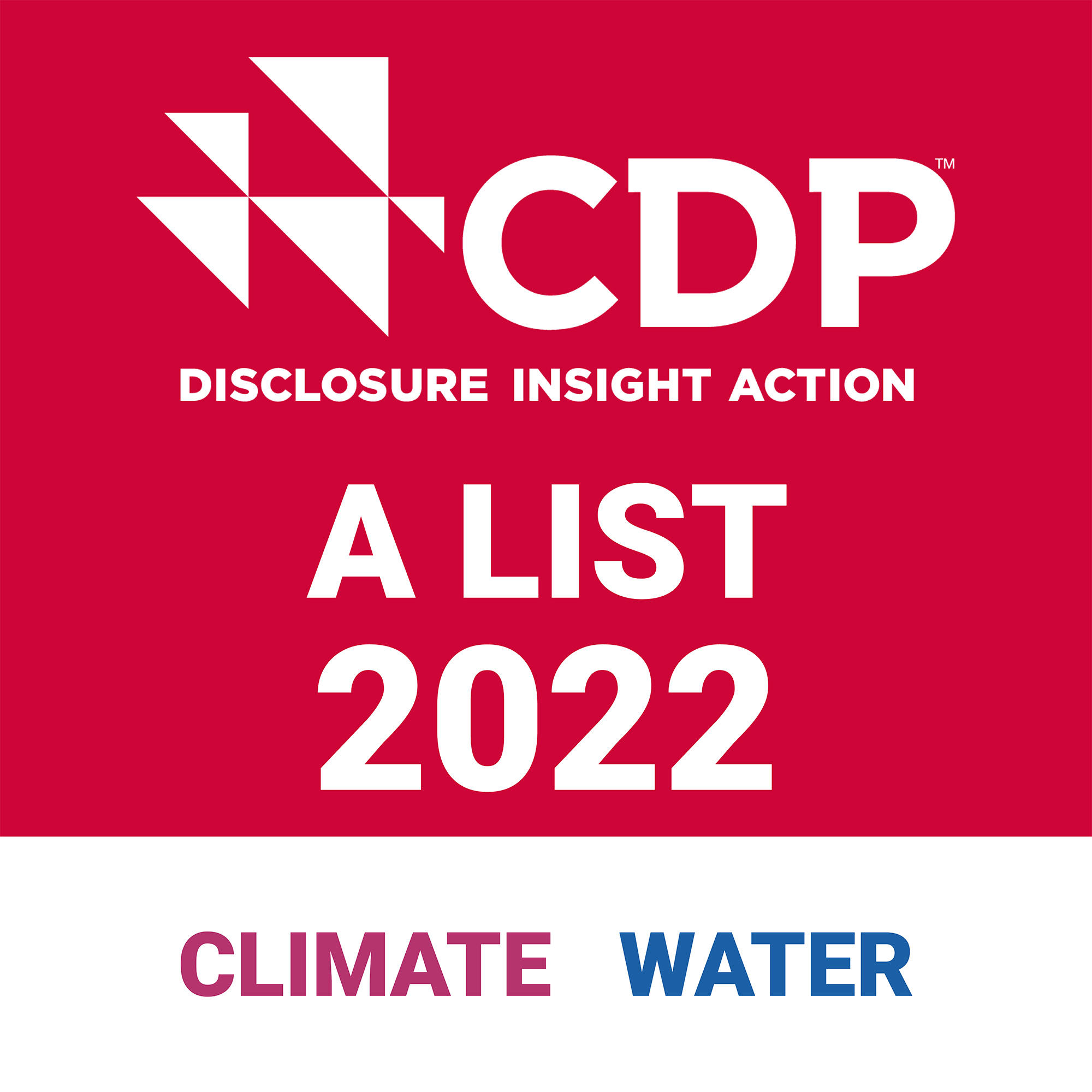 「CDP気候変動」「CDP水セキュリティ」において最高評価の「Aリスト企業」に選定