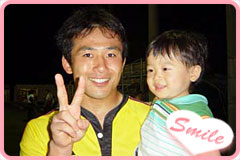 小野澤選手と息子さん