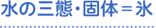 水の三態・固体＝氷