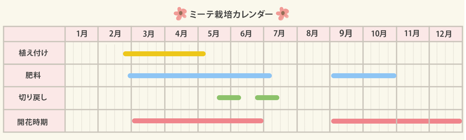 ナデシコ栽培カレンダー