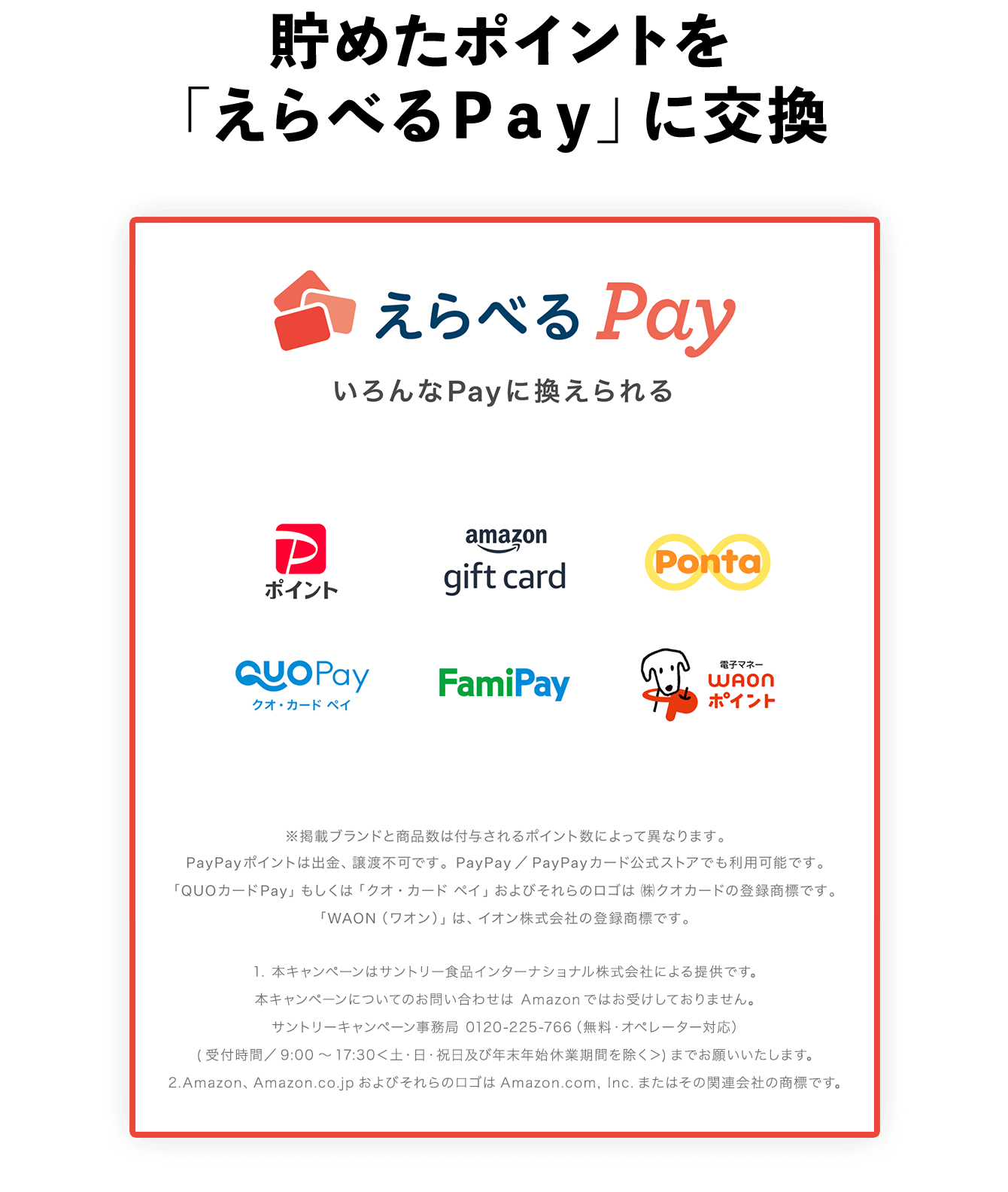 貯めたポイントを「えらべるPay」に交換